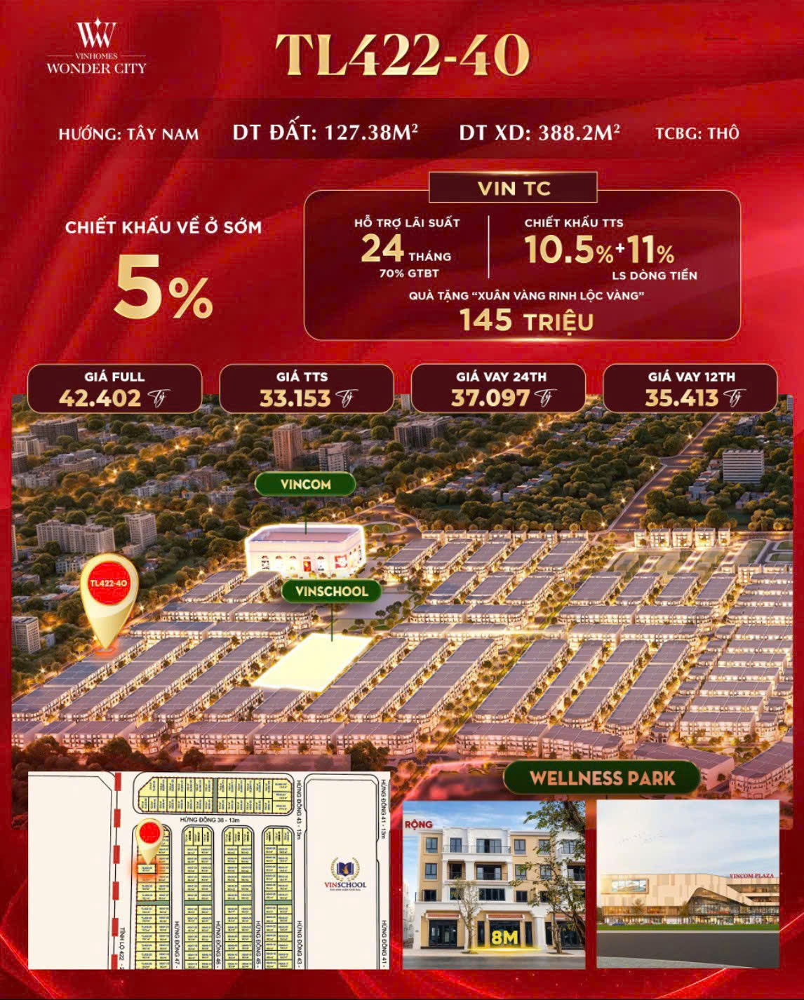 Shophouse Vinhomes Wonder City Đan Phượng TLL422-40